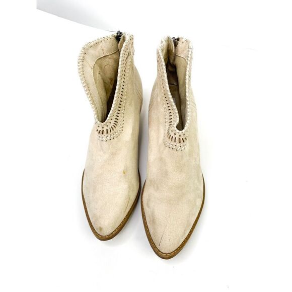 Not‎ Rated Tan Boho V Cut Front Embroidered Suede Booties Size - Picture 7 of 10